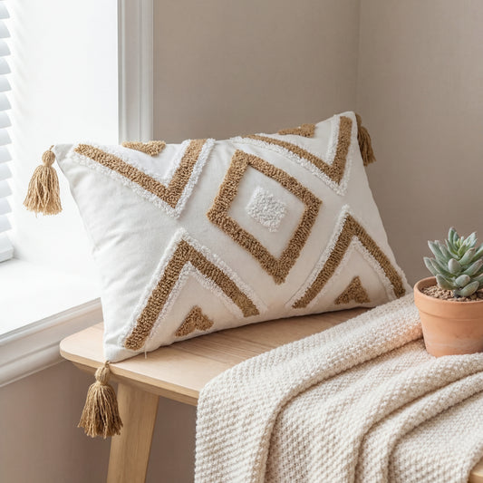 Geometric Embroidered Pillow Case