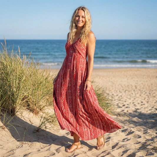 Golden Hour Halter Maxi Dress