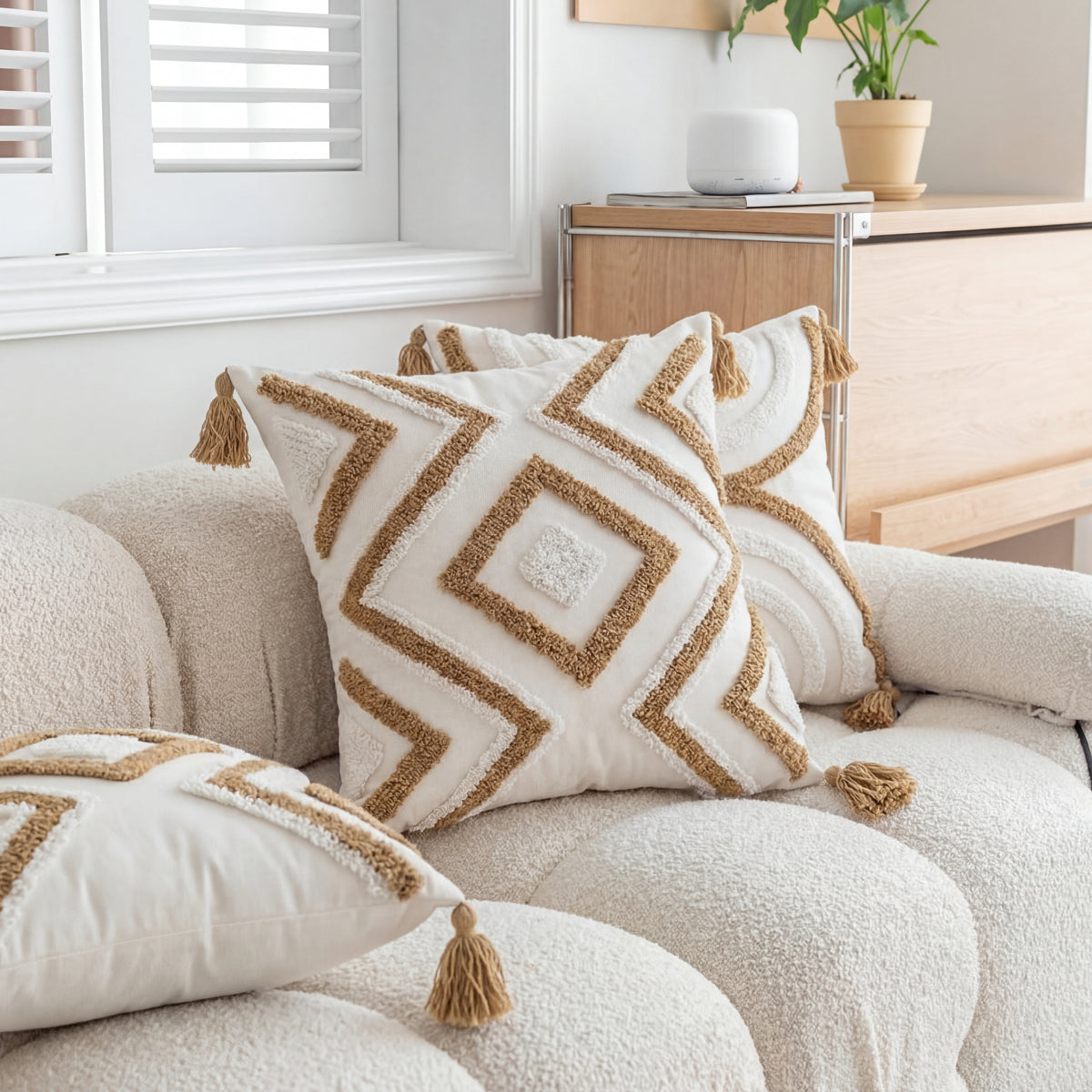 Geometric Embroidered Pillow Case