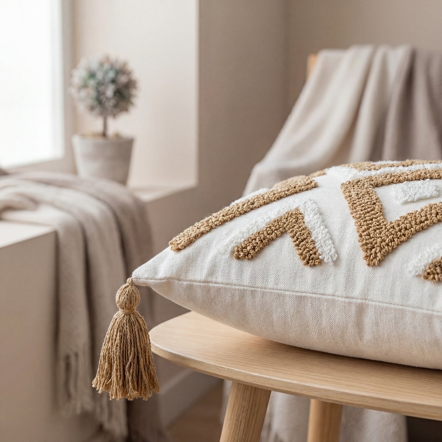 Geometric Embroidered Pillow Case