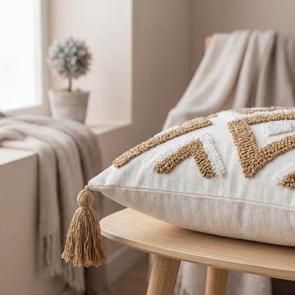 Geometric Embroidered Pillow Case