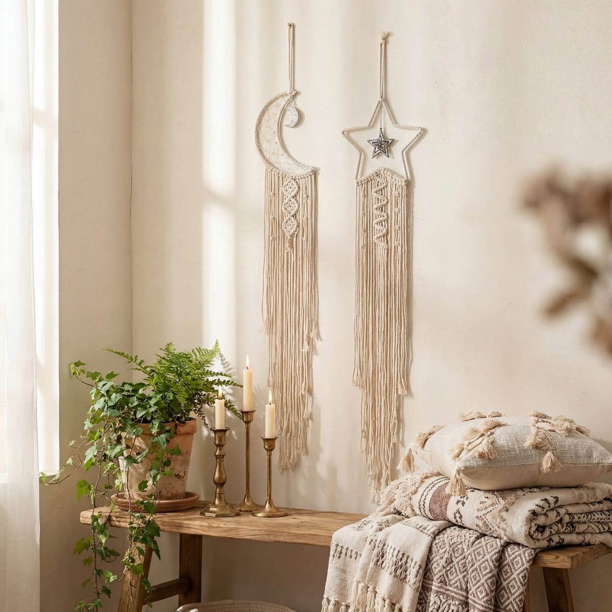 Celestial Hand-Woven Macramé Dream Catcher