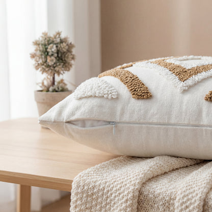Geometric Embroidered Pillow Case