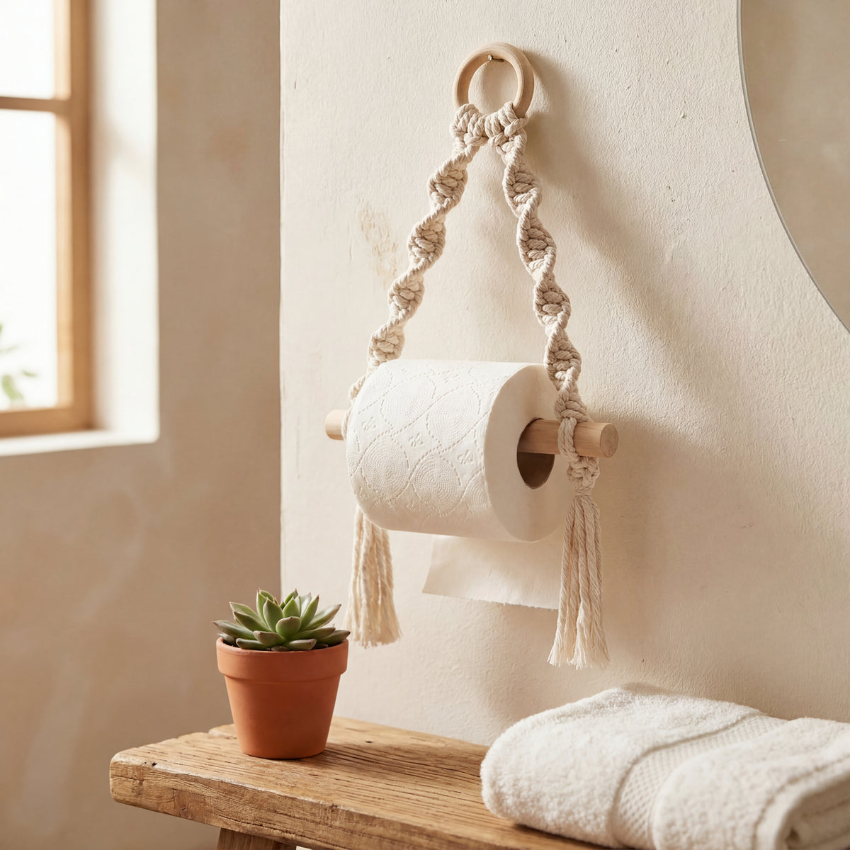 Handcrafted Bohemian Wood Wall Holder