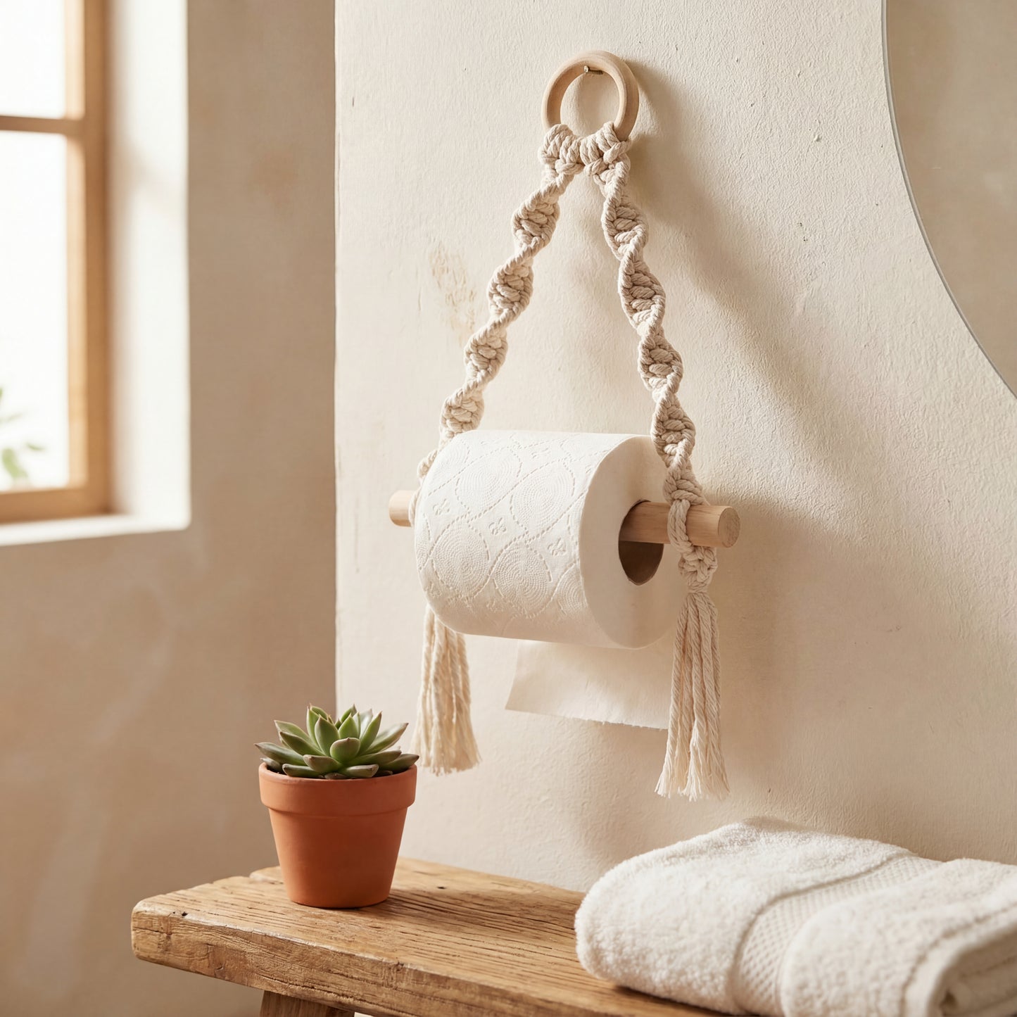 Handcrafted Bohemian Wood Wall Holder