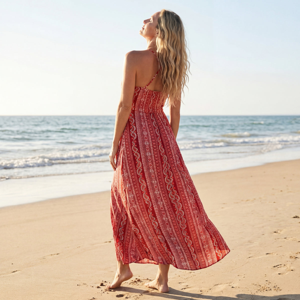 Golden Hour Halter Maxi Dress