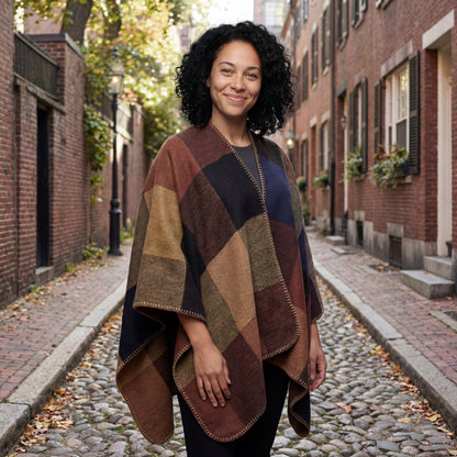 Althea Plaid Wrap Shawl