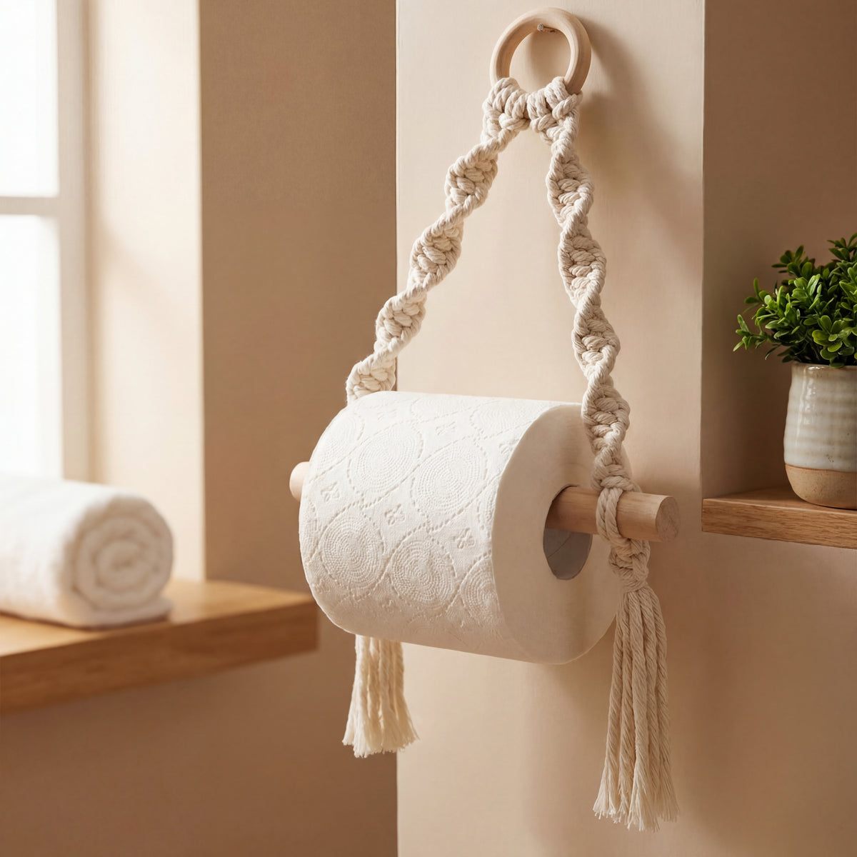 Handcrafted Bohemian Wood Wall Holder