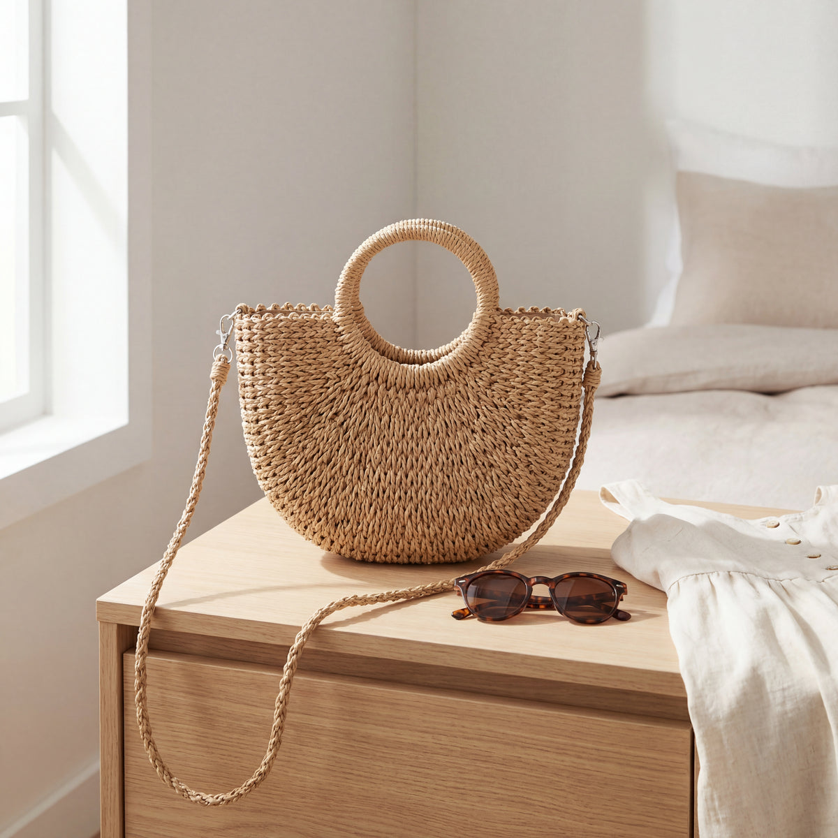 The Catalina Rattan Crossbody