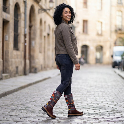 Handcrafted Bohemian Floral Leather Boots