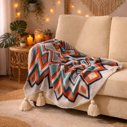 Artisan Woven Boho Throw
