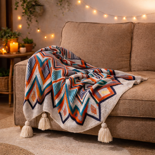 Artisan Woven Boho Throw