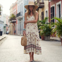 Bohemian High-Waisted Maxi Dress