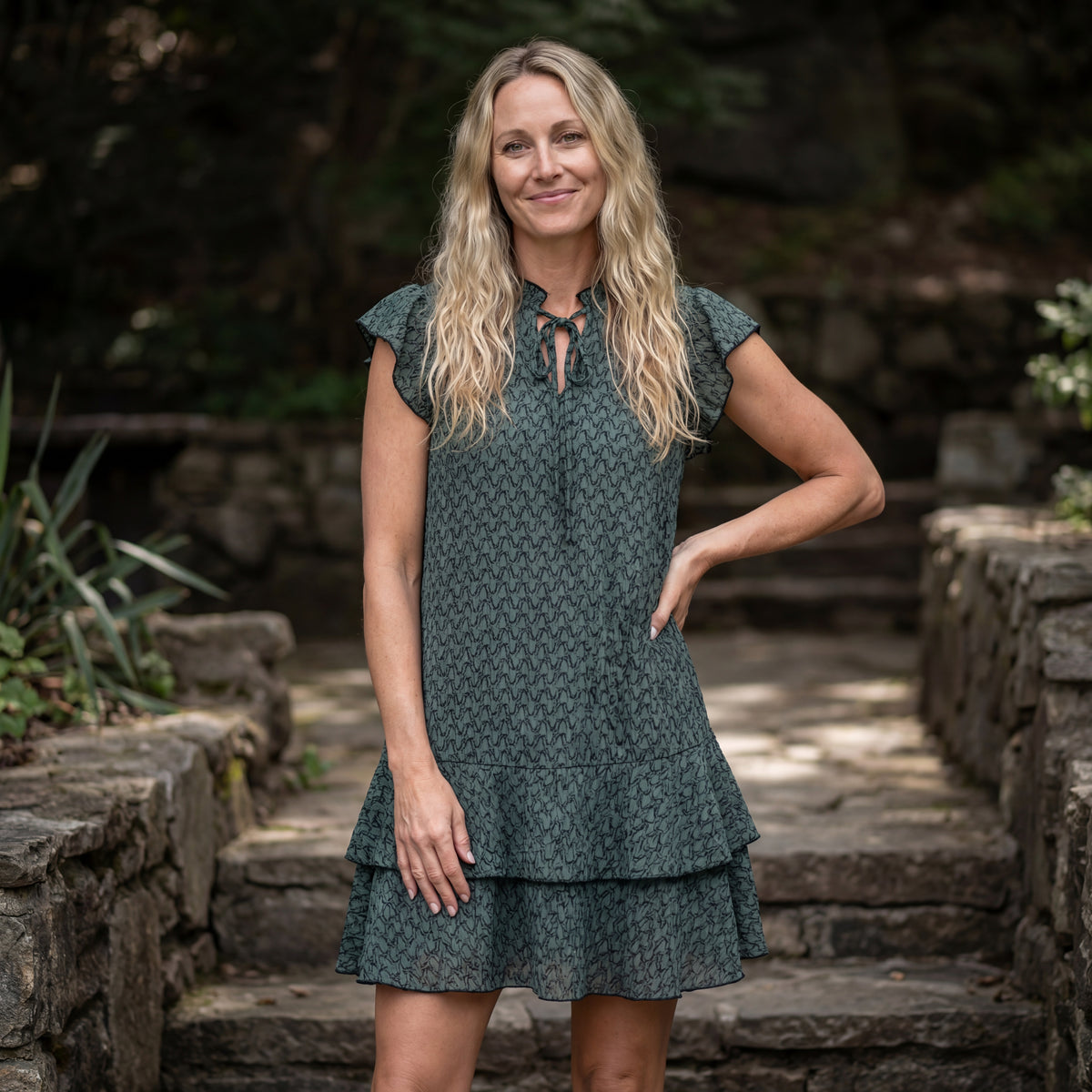 The Serene Ruffle Mini Dress
