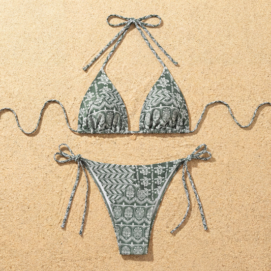 Sculpted Floral Bikini Set