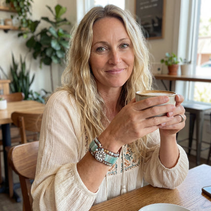 Handcrafted Amazonite Leather Wrap Bracelet