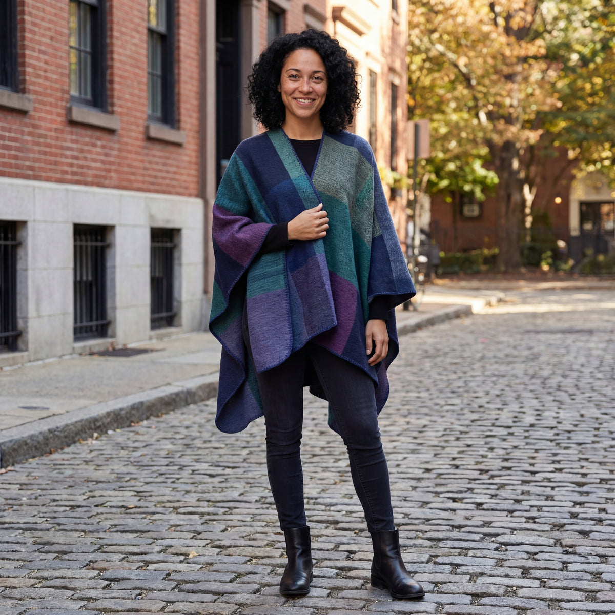 Althea Plaid Wrap Shawl