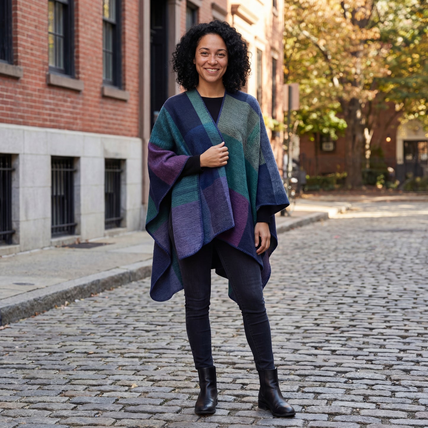 Althea Plaid Wrap Shawl