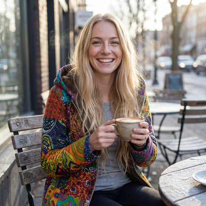 Linen-Lined Artistic Hooded Jacket