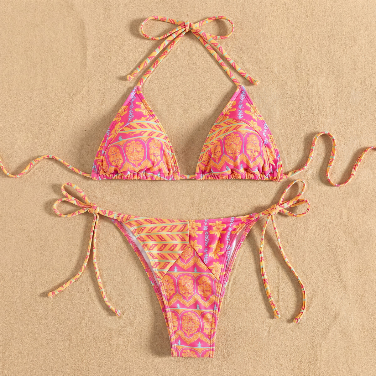 Sculpted Floral Bikini Set