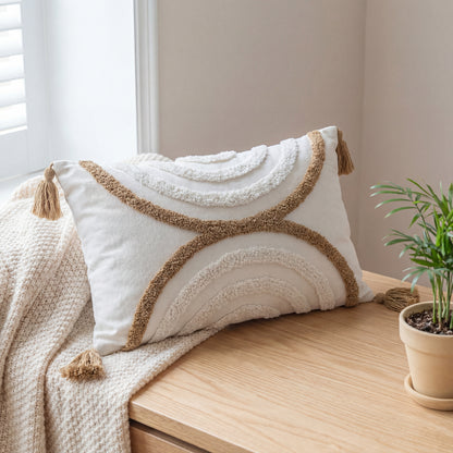 Geometric Embroidered Pillow Case