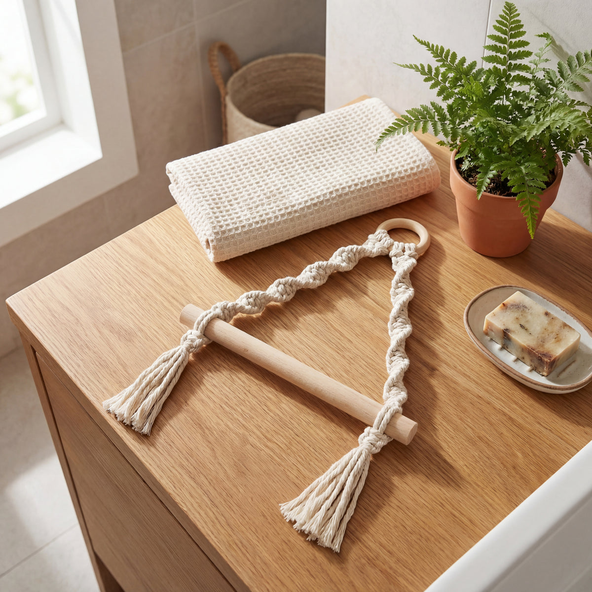 Handcrafted Bohemian Wood Wall Holder