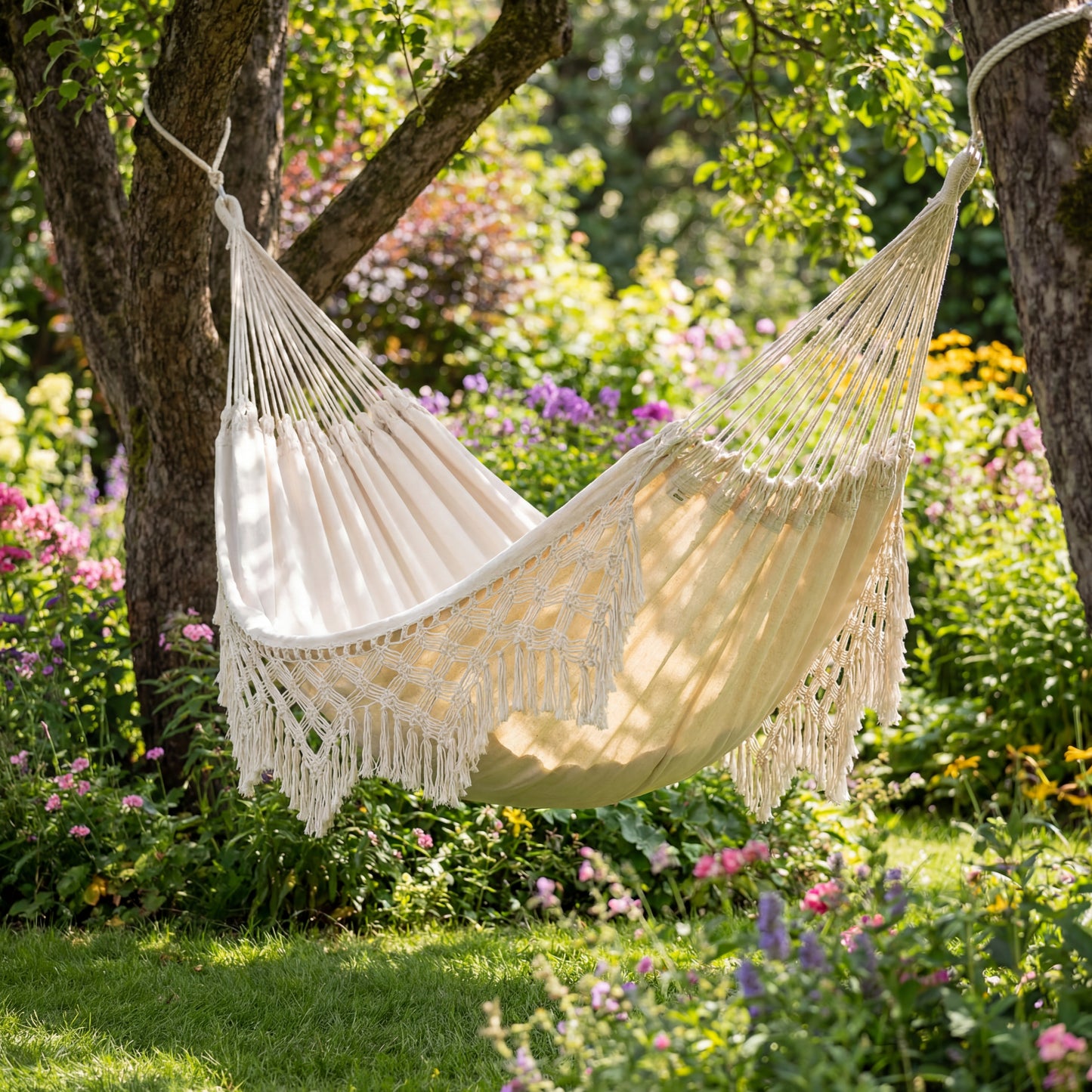 Oversized Brazilian Macrame Cotton Hammock