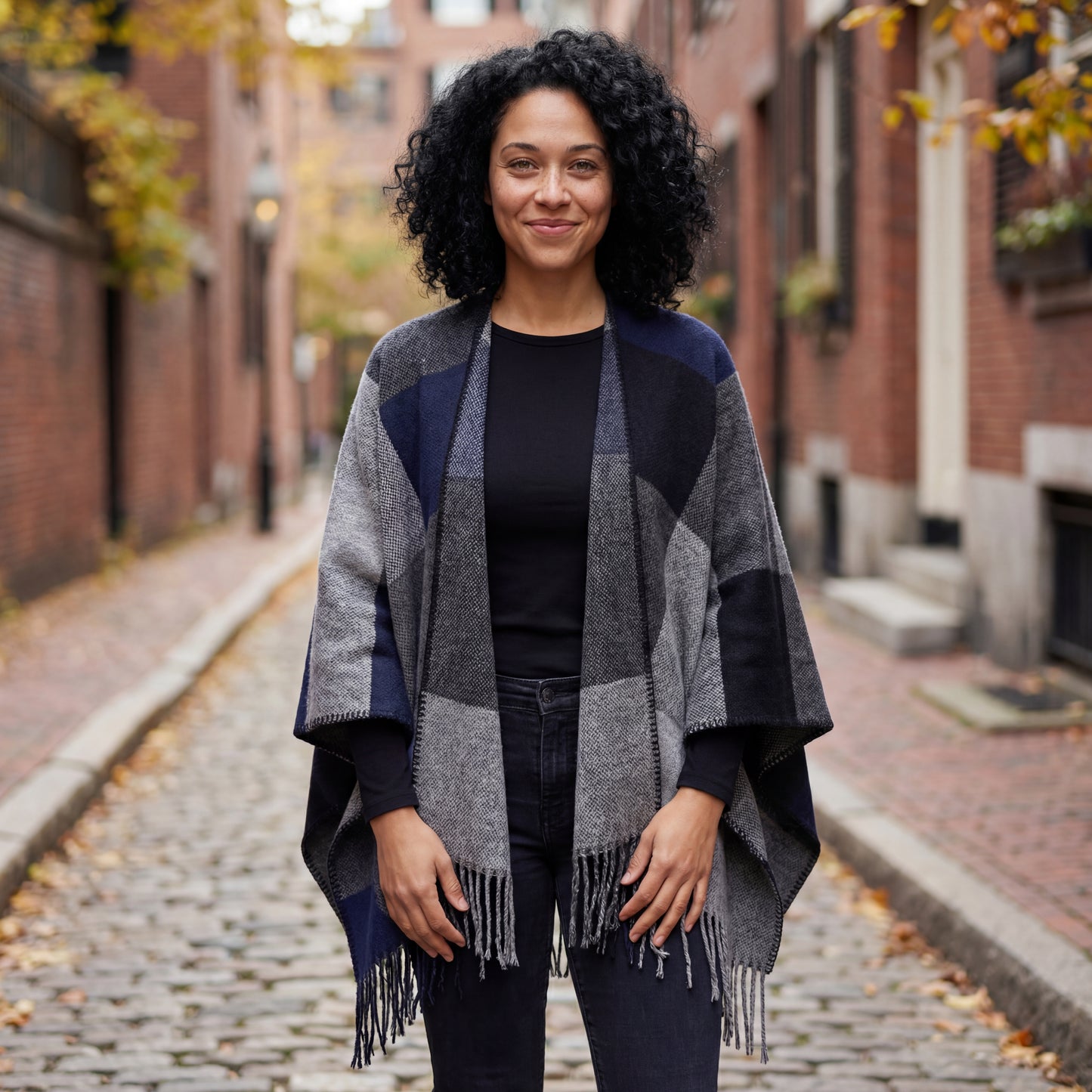 Althea Plaid Wrap Shawl