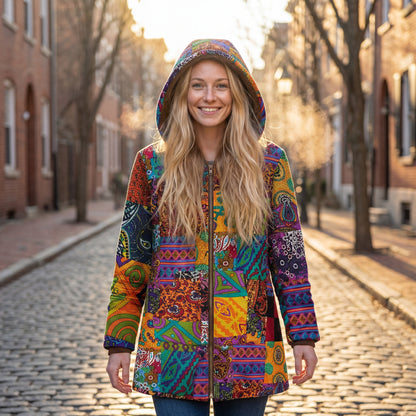 Linen-Lined Artistic Hooded Jacket