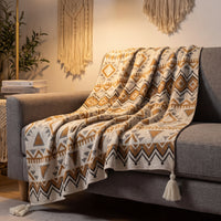 Artisanal Bohemian Diamond Knit Throw