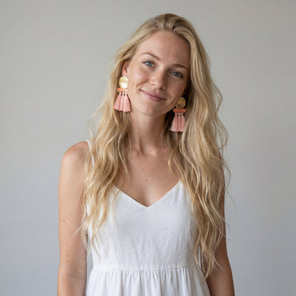 Boho Drip Fringe Statement Hoops