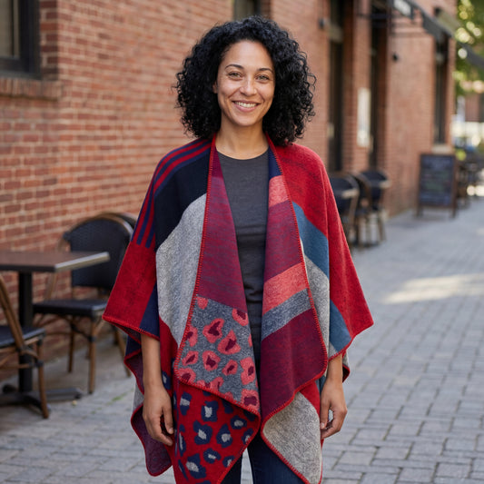 Althea Plaid Wrap Shawl
