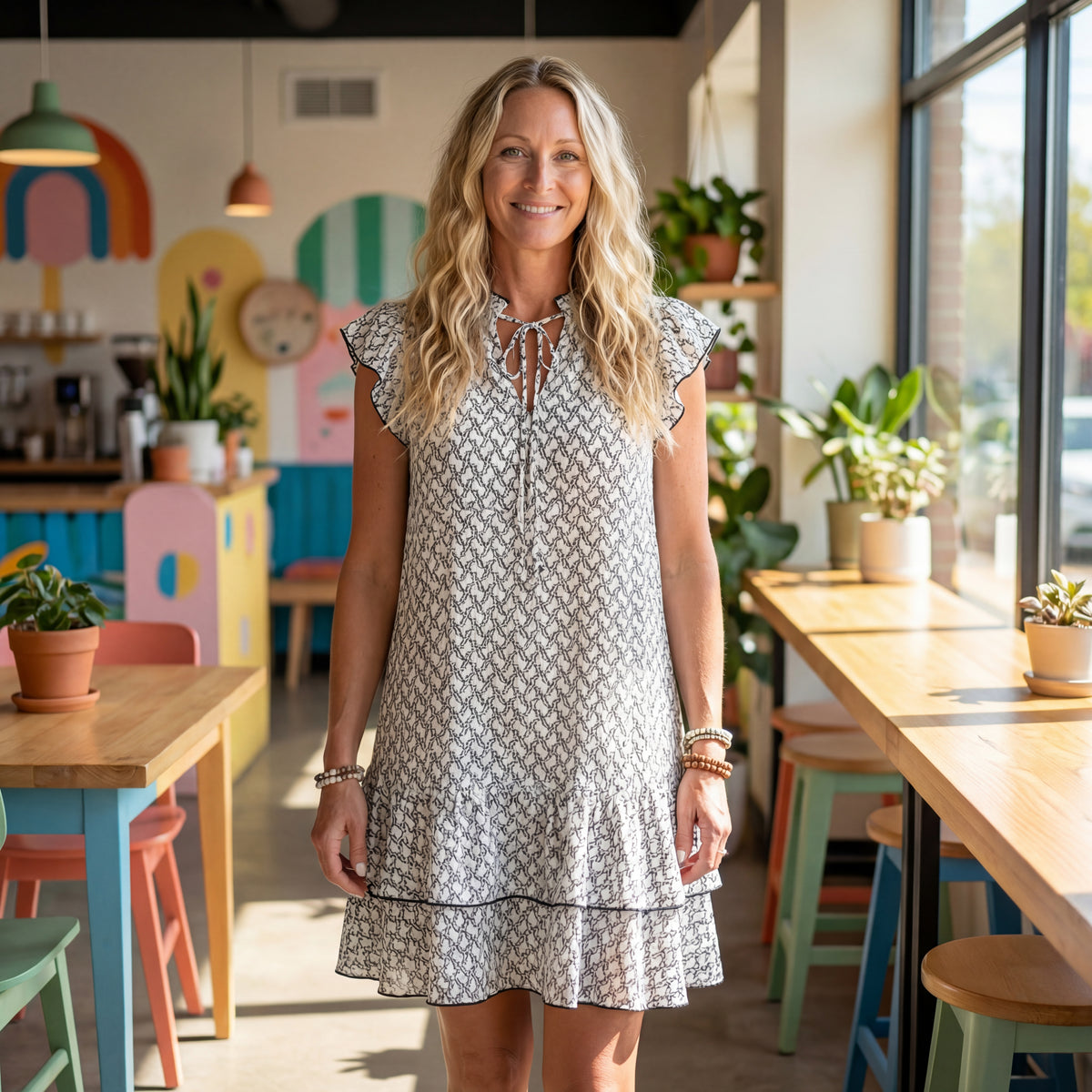 The Serene Ruffle Mini Dress