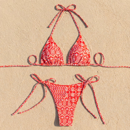 Sculpted Floral Bikini Set