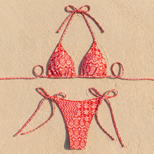 Sculpted Floral Bikini Set